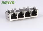 1 X 4 Port RJ45 Multiple Port Connectors Integrated Magnetics 100 Base-Tx