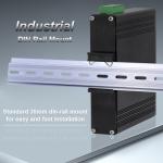 DIN Rail Industrial 4 Port Gigabit 802.3at PoE Switch With 2 Port 1000X SFP