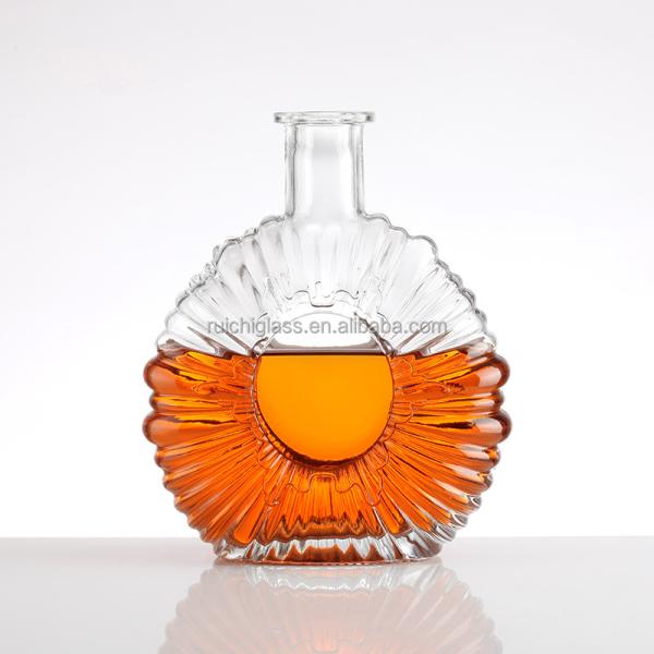 Manufacture 500ml 750ml Brandy Glass Bottle with Cap and Aluminum Plastic PP