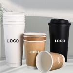 Eco Friendly Double Layer Kraft Paper Cup Disposable Takeaway Home Use