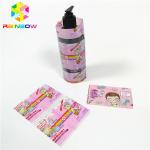Pink Adhesive Stickersshrink Wrap Sleeves PVC Material Custom Printed For Bottle