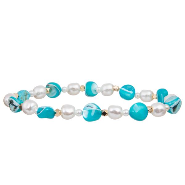 Natural Colorful Unshaped Shell Beads Matched 6mm And 4mm Glass Pearl Handmade