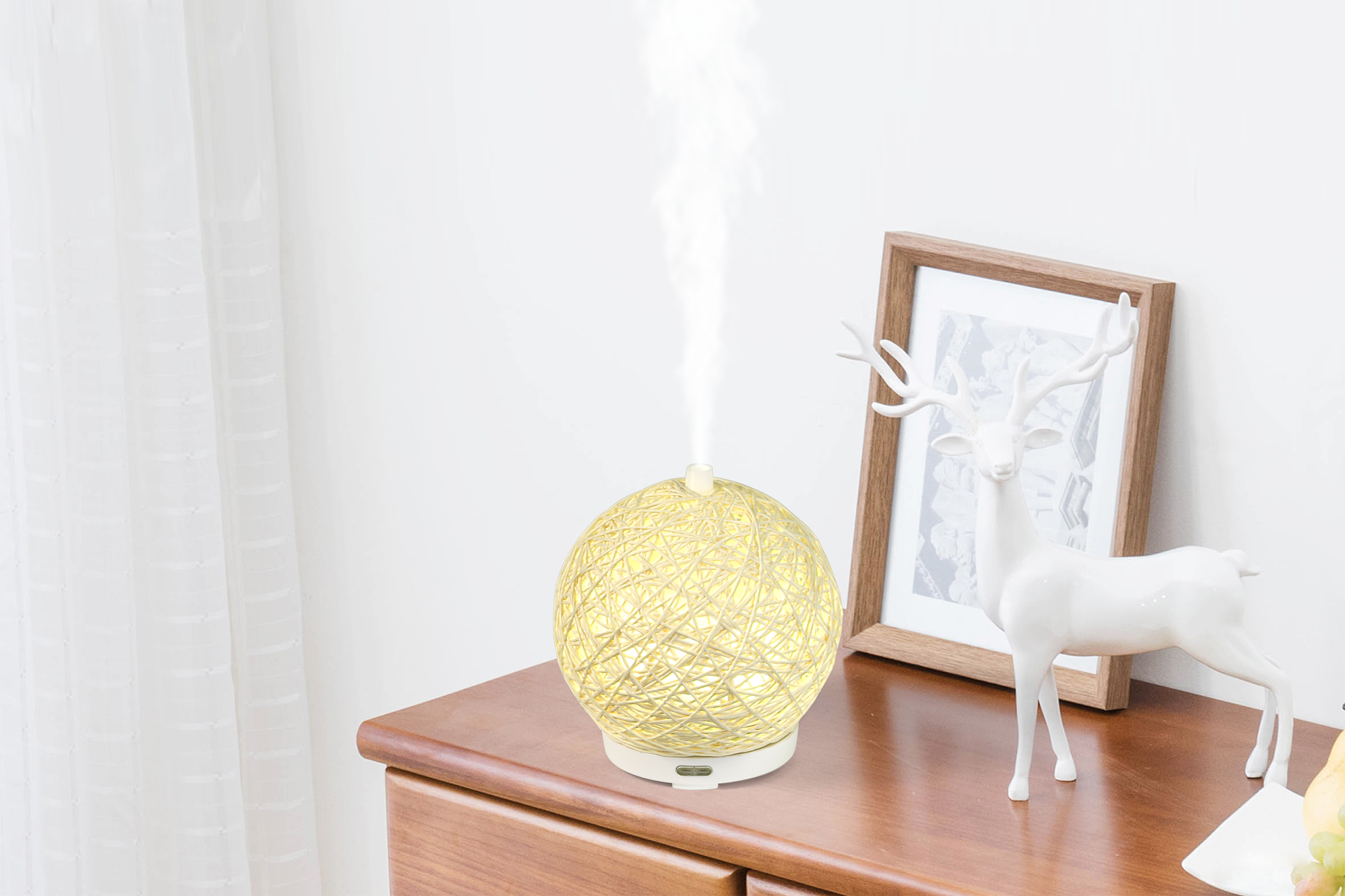 Rattan Ball USB Essential Oil Aroma Diffuser Handcrafted Portable For Home Decor