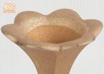 Luxurious Frosted Gold Fiberglass Planters Centerpiece Table Vases For