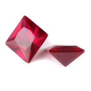 Wholesale Princess Square Cut Synthetic Ruby 5# Corundum Loose Gemstone Moissanite For Engagement Rings from china suppliers
