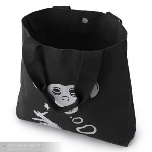 Wholesale Washable Pure Black Canvas Grocery Bags Large Size Longitudinal Stripe from china suppliers