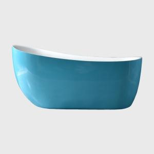 Wholesale Modern 1.7m Blue Drainer Wall with Brillante Soaking for Bathroom Acrylic Freestanding Bathtub from china suppliers