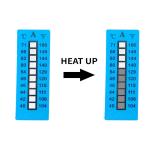8 Level Non Reversible Temperature Sensitive Stickers 37-65℃ / 99-149℉
