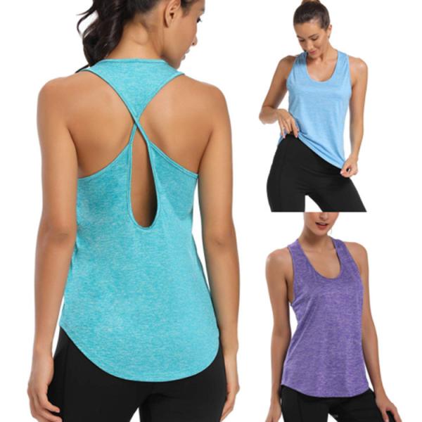 SGS Breathable Loose Fitting Yoga Tops Plus Size Open Back Workout Tops Moisture