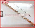 Floating Staircase VK57C 304 stainless steel Tread American Oakstrip Stringer