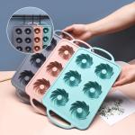 Heat Resistant 6 Cavity Silicone Baking Mold With Iron Handle
