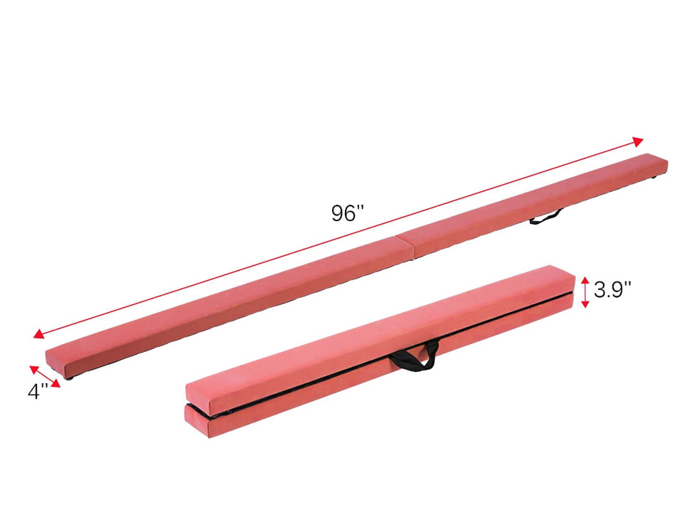 7' Sectional Gymnastics Floor Balance Beam Skill Performance Training Folding For Young Gymnasts, Cheerleaders, & Martia