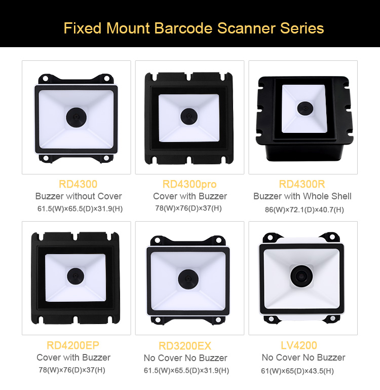QR Code Reader Scanner RS232 Fixed Mount 1D 2D Barcode Scanner Module USB
