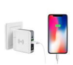 4 In 1 2 USB 6700mAh Qi Power Bank Wireless Charger Iphone