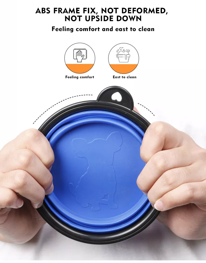 Pet Bowls Collapsible TPE Foldable Silicone Dog Food Feeding Bowl Travel Rounded Item Type