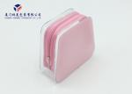 Trapezoid Shape Soft PVC Bags Pink Matte Back Pack Cosmetic Product 10.5X4X9cm