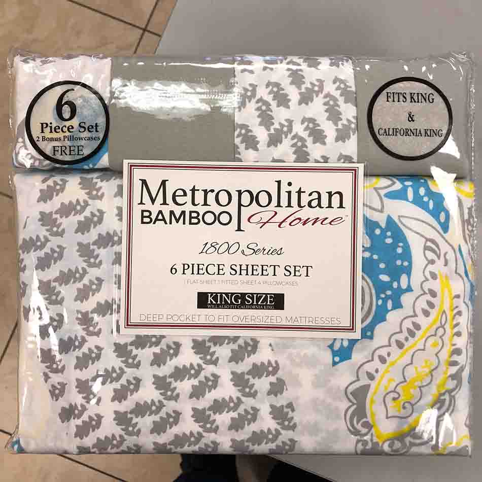 6PCS Print Microfiber Fabric Bedding Sheet Set in 100% Polyester at Good and Packing
