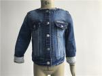 Popular Kids Denim Jacket / Collarless Medium Wash Denim Jacket TW78605