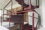 Red PVC Coated Zoo Aviary Netting 1.5mm Stainless Steel Ferrule Rope Mesh
