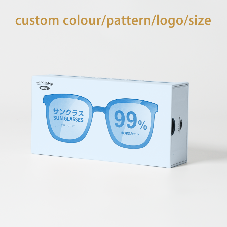 Sun Eyeglasses Box White Coated Paper Box Custom Size Accepted Gold Foil Printing