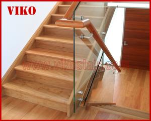 Wholesale Double Steel Plate Staircase VK61S Tread beech ,Railing tempered glass, Handrail b eech Stringer,carbon from china suppliers