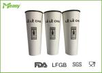 600CC Hot Disposable Paper Cups , Double Wall Paper Tea Cup Black Color Printing