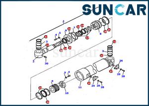 Wholesale PC110R-1 Komatsu Excavator Inner Repair Kit 21D-61-14140 Boom Swing Cylinder Seal Kit Gasket from china suppliers
