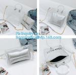 fashion shopping clear pvc tote bag, Luxury PVC Printed Women Handbags,