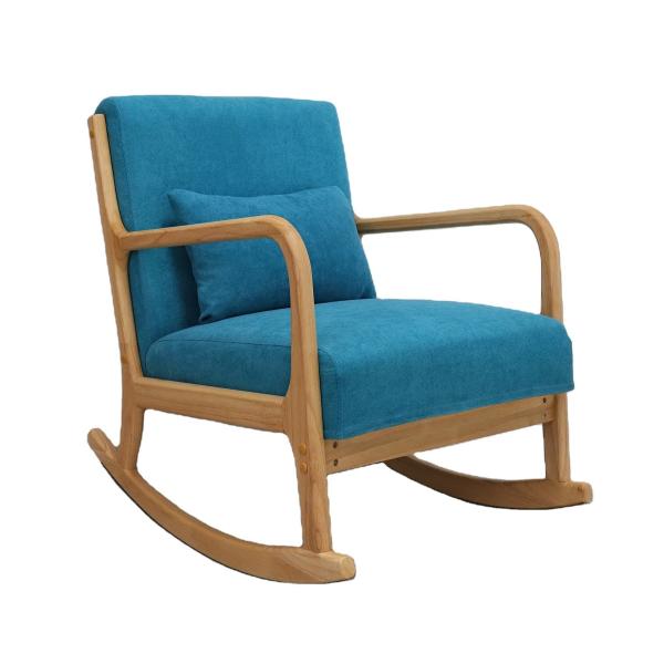 Solid Wood Frame Mid-Century Modern Velvet Fabric Rocking Sofa Chair for Luxury