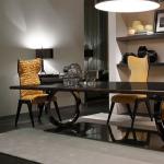 Marble Decal Luxury Modern Dining Table Set , 750mm Solid Wood Dining Table