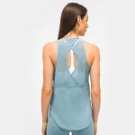 250gsm Mesh Fitness Loose Fit Activewear T Shirts Yoga Tank Top Hollow Back Vent