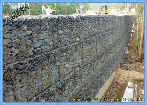 Wholesale 60X80mm , 3mx1mx1m Galvanized Wire Gabion Box / Stone Basket Gabion from china suppliers