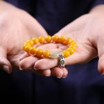 Wholesale Natural Healing Handmade Crystal Honey Amber Raw Stone Bracelet For
