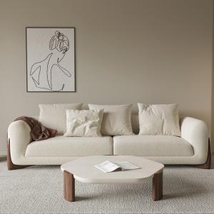 Wholesale Minimalist Walnut Natural Stone Table Round Antique Marble Top Coffee Table from china suppliers