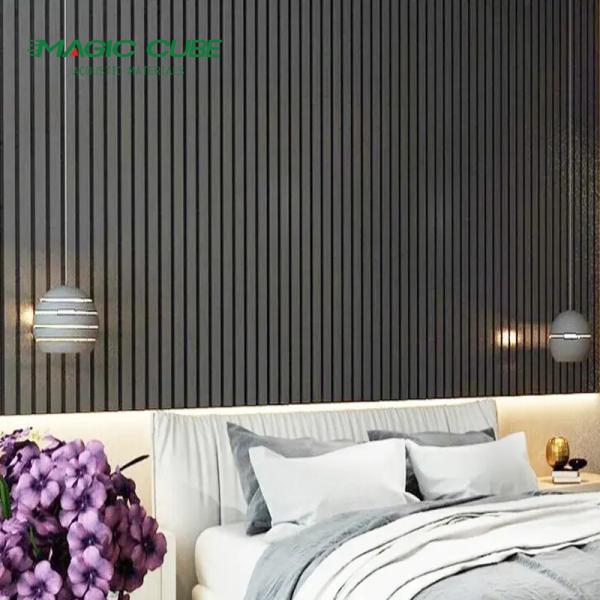 Polyester Thickness 9mm/12mm Modern Decorative Panel Acoustic Slat Wood Panels