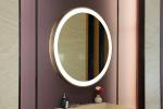 Hotel Bathroom Accessories LED Smart Round Mirror with Touch Switch and 120pcs
