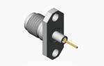 K Series Female 2-hole Flange Stainless Steel RF Coaxial Connector with Long