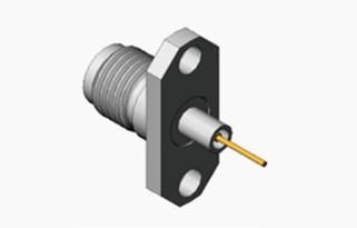 K Series Female 2-hole Flange Stainless Steel RF Coaxial Connector with Long