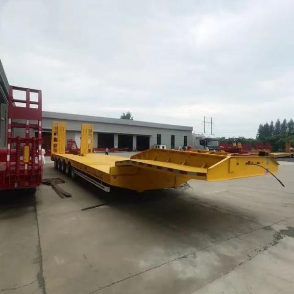 60-100 Ton 12 Wheelers Container Chassis Loader Lowbed Truck Low Bed Trailer Low