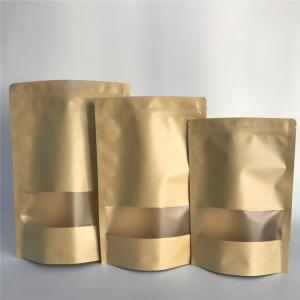 Wholesale Custom Accepted Stand up Kraft Paper Bags with Window from china suppliers