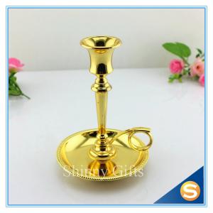 China Shinny Gifts Factory Gold Plating Metal Candle holder Church Brass Candle Holder Metal Holders for Candle on sale