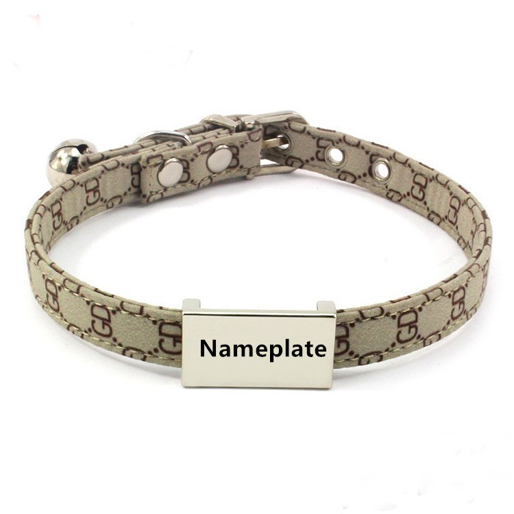 dog collar with name plate
