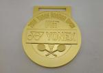 Badminton Awards Die Cast Medals , Customized Misty Plating Sport Karate Ribbon