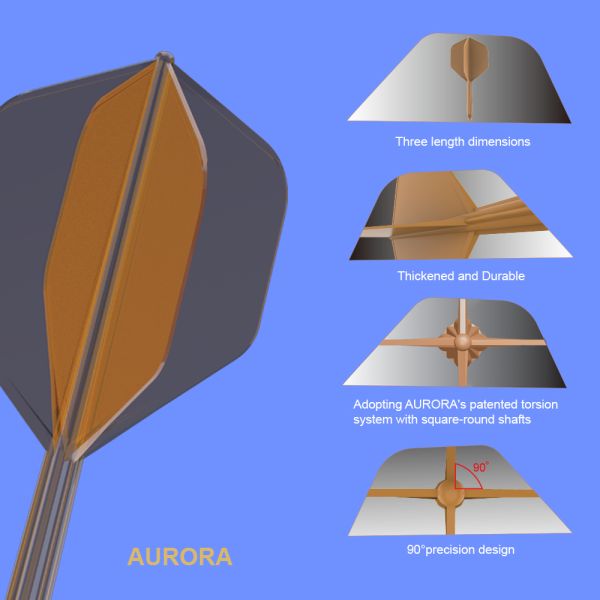 Emyth new released product Aurora Integrated darts flight with shaft