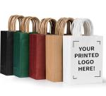Lightweight Reusable Paper Take Out Bags Takeaway Delivery Bags Eco Friendly