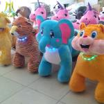 Hansel high quality coin operated plush motorized animal go kart ride in mall