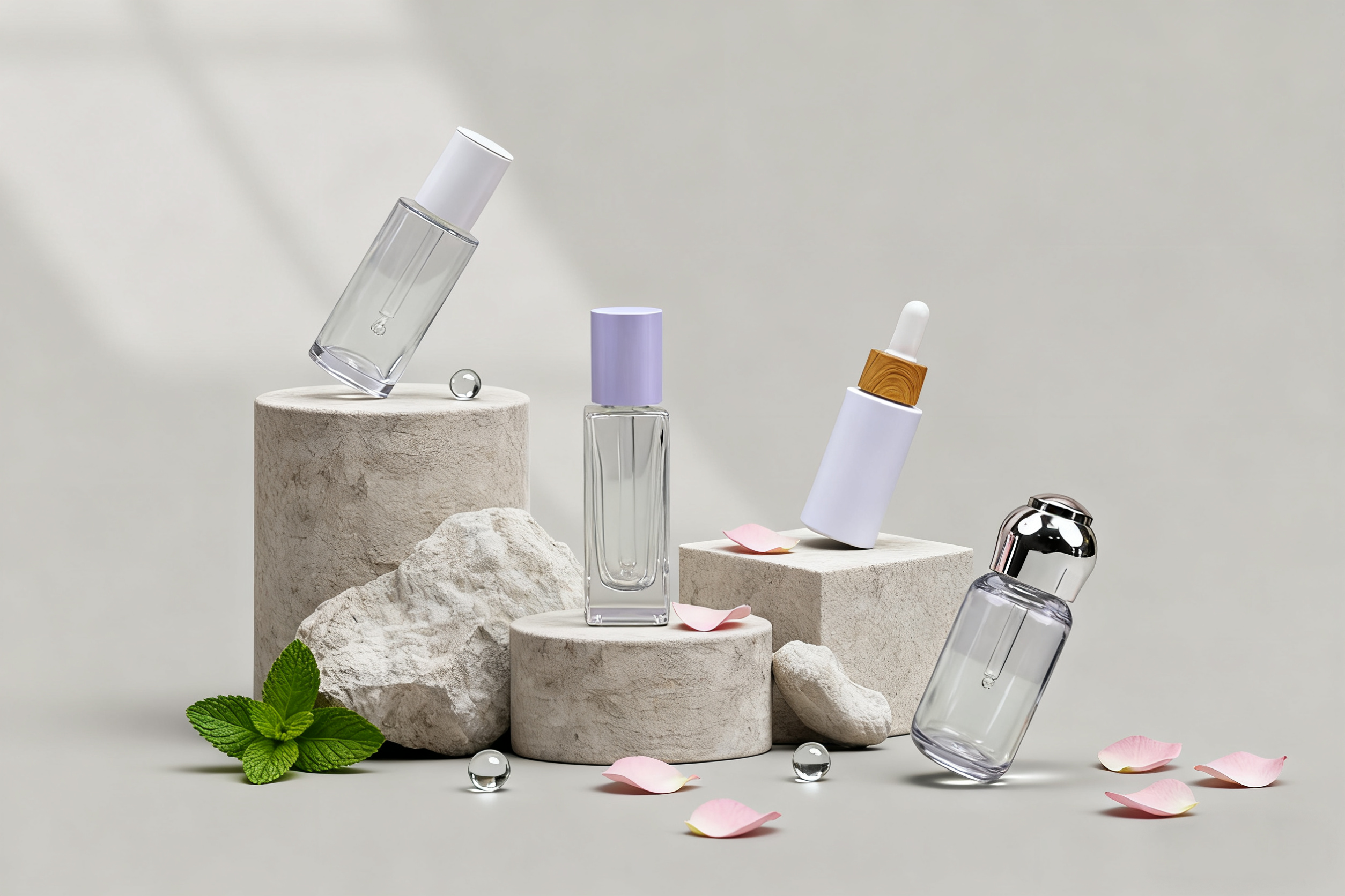 Custom PETG dropper bottle with clear glass pipette