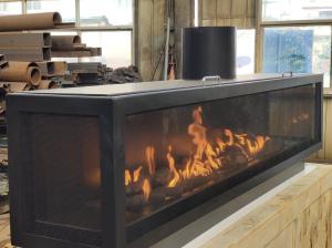 Wholesale Gas Fireplaces gas fireplace European Black Matte Carbon Propane Steel Three-sided Gas Natural from china suppliers
