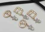 Rectangle / Oval Small Shoe Buckles , Zinc Alloy Gold Metal Buckle Fashionable