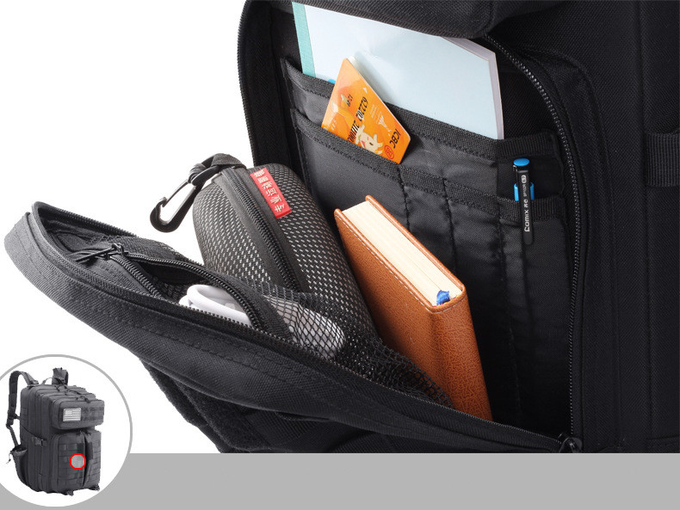 45L Black Army Knapsack Bag Waterproof 1000D Cordura PU Coating